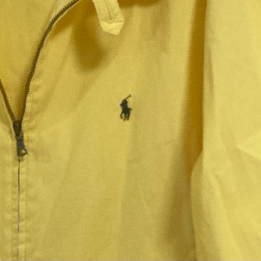 Polo Ralph Lauren Harrington Jacket  Pony Embroidered Yellow Cotton Size L - Picture 5 of 16